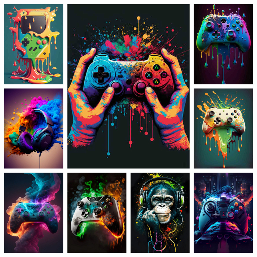 Esports Gaming Photo - Diamond Painting Cool Gaming Colorful Gamer