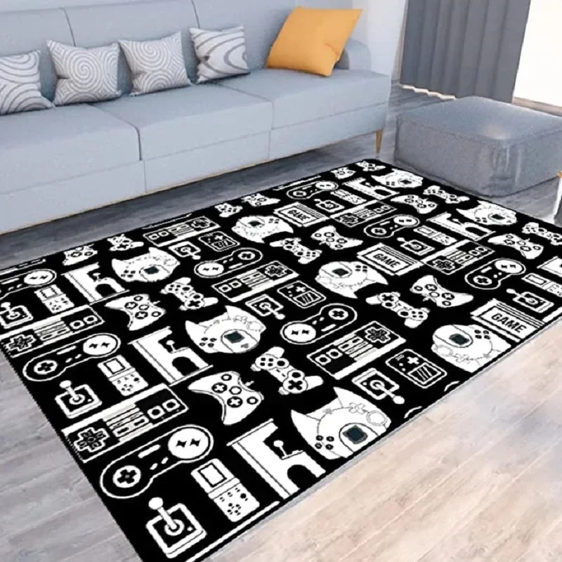 Esports Gaming Hotel - Gaming Esports Carpet Black Controller Pixel