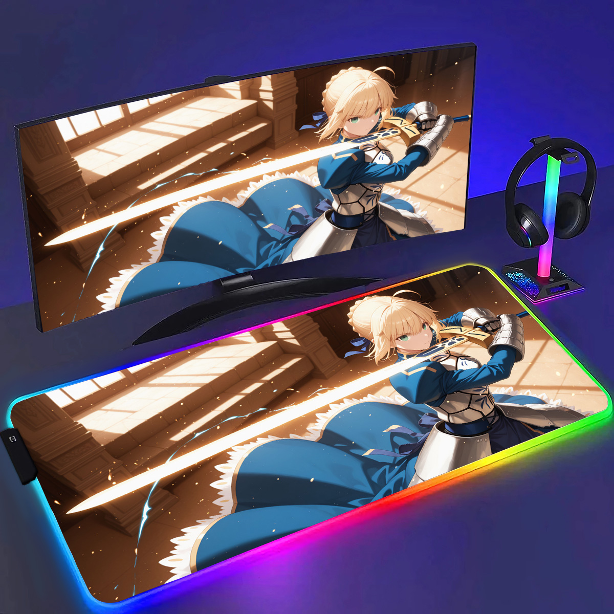 RGB Anime Fate Saber MousePad  – Esports Gaming Laptop Bewertung und Preis