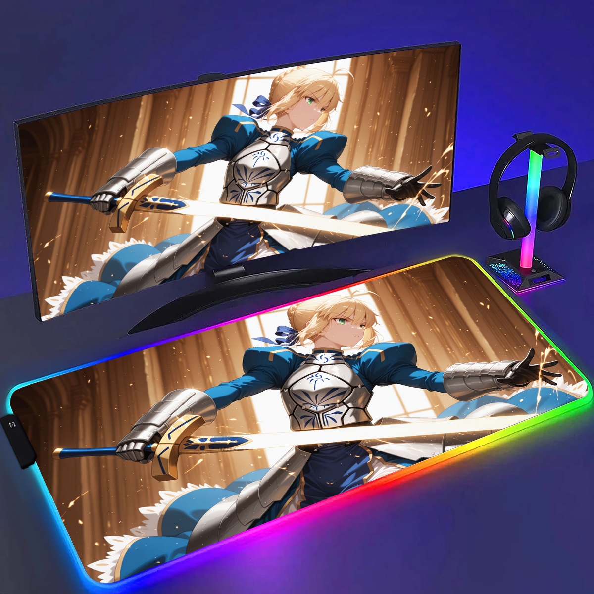 RGB Anime Fate Saber MousePad  – Esports Gaming Laptop Bewertung und Preis