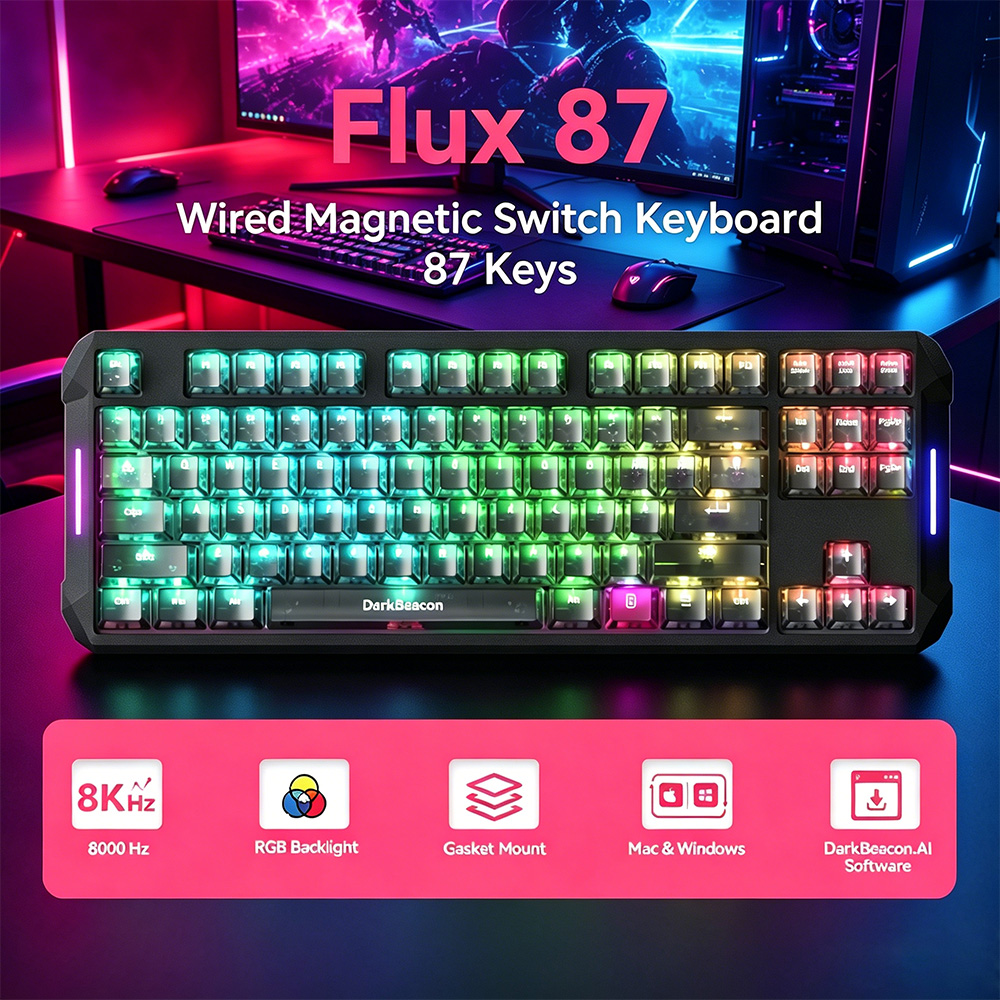DarkBeacon Flux 87 Hall Effect – Esports Gaming Photo Bewertung und Preis