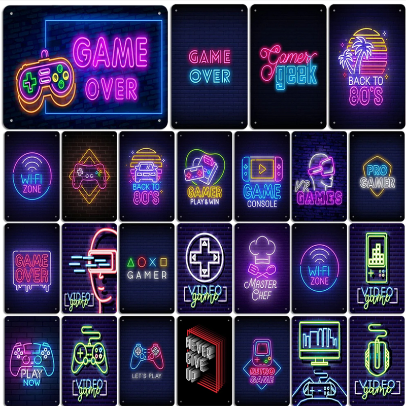Neon Video Game Metal Tin Sign – Esports Gaming Hotel Bewertung und Preis