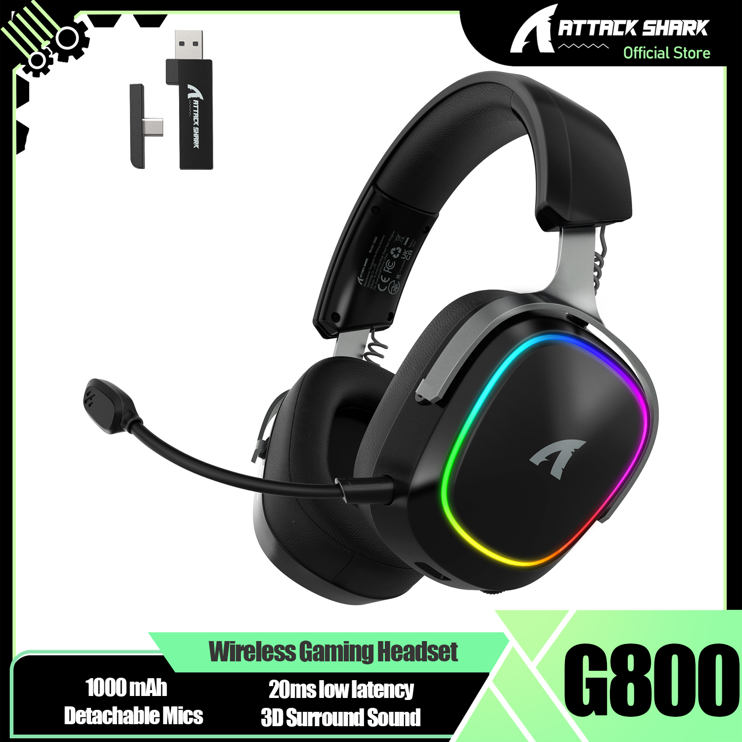 ATTACK SHARK G800 Wireless Gam – Esports Wireless Gaming Headset Bewertung und Preis